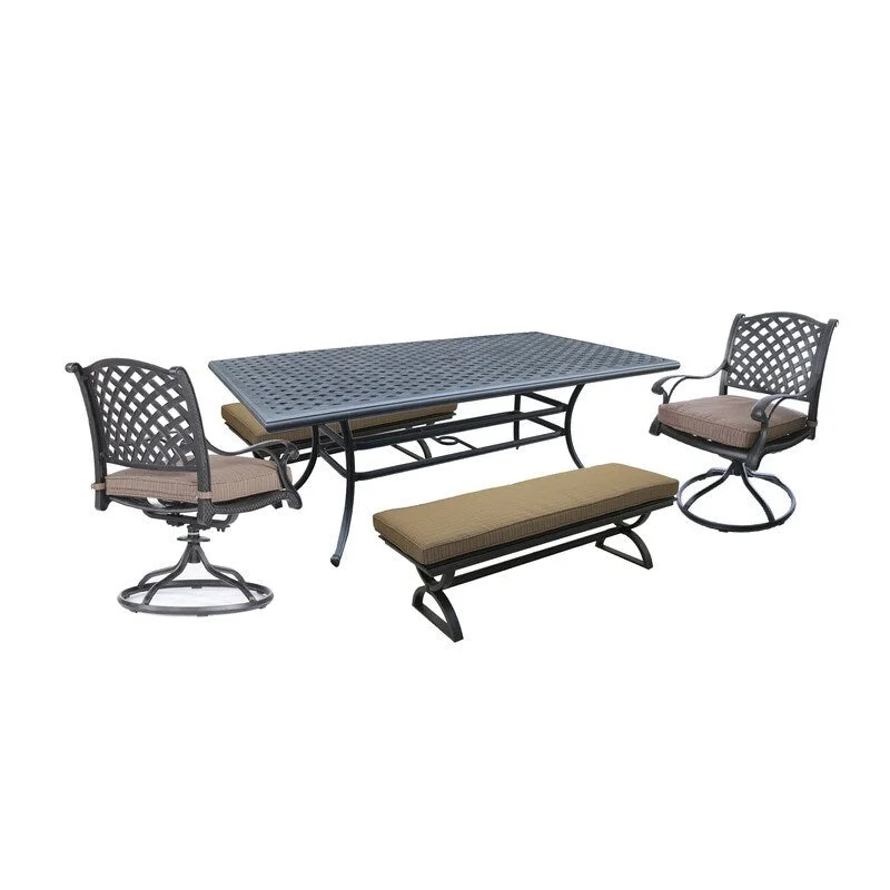 5-Piece Aluminum Outdoor Dining Set with Cushions