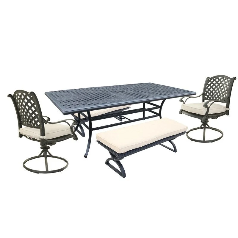 5-Piece Aluminum Outdoor Dining Set with Cushions