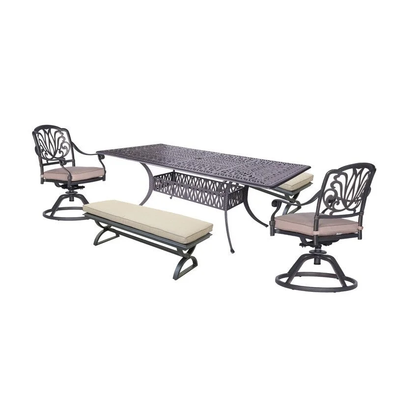 5-Piece Aluminum Outdoor Dining Set with Cushions