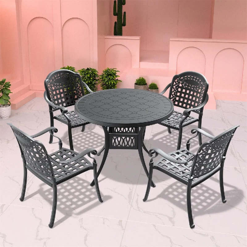 5-Piece Set Patio Furniture With Seat Cushions in Random Colors