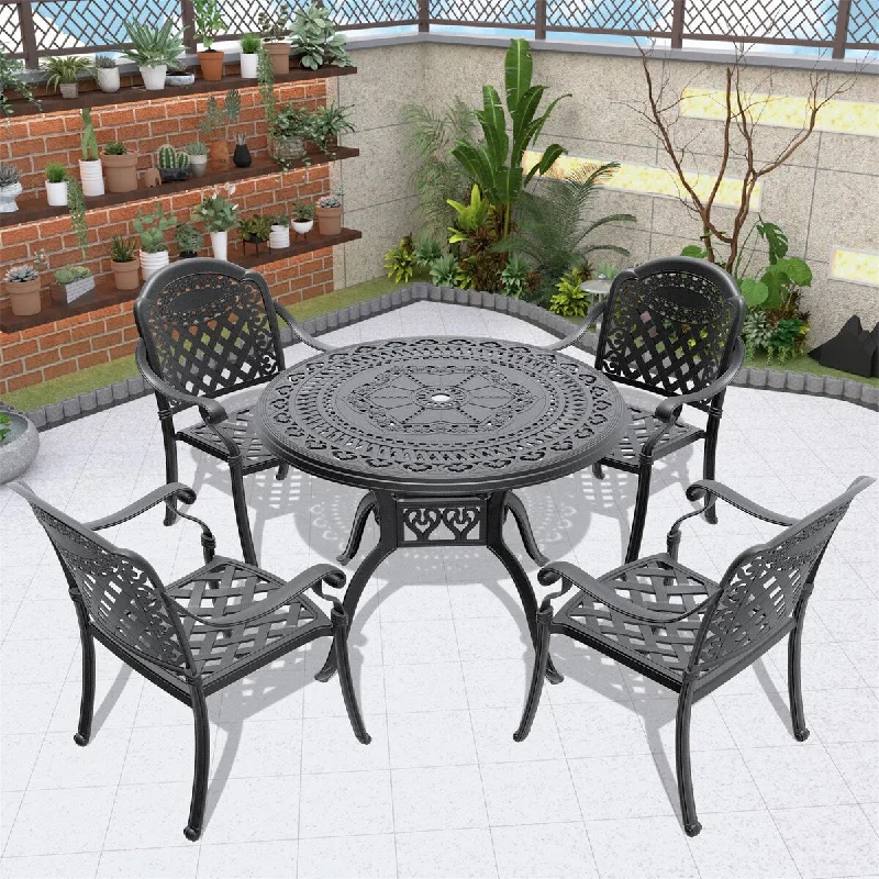 5-Piece Set Patio Furniture With Seat Cushions in Random Colors