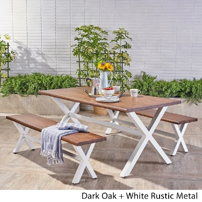 dark oak + white rustic metal