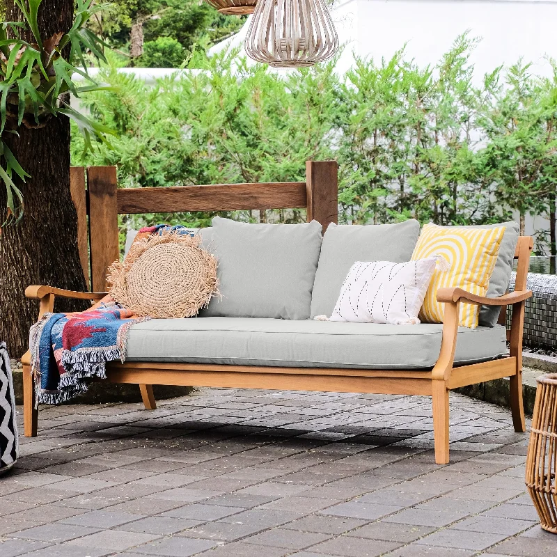 Natural Teak/Oyster Cushion