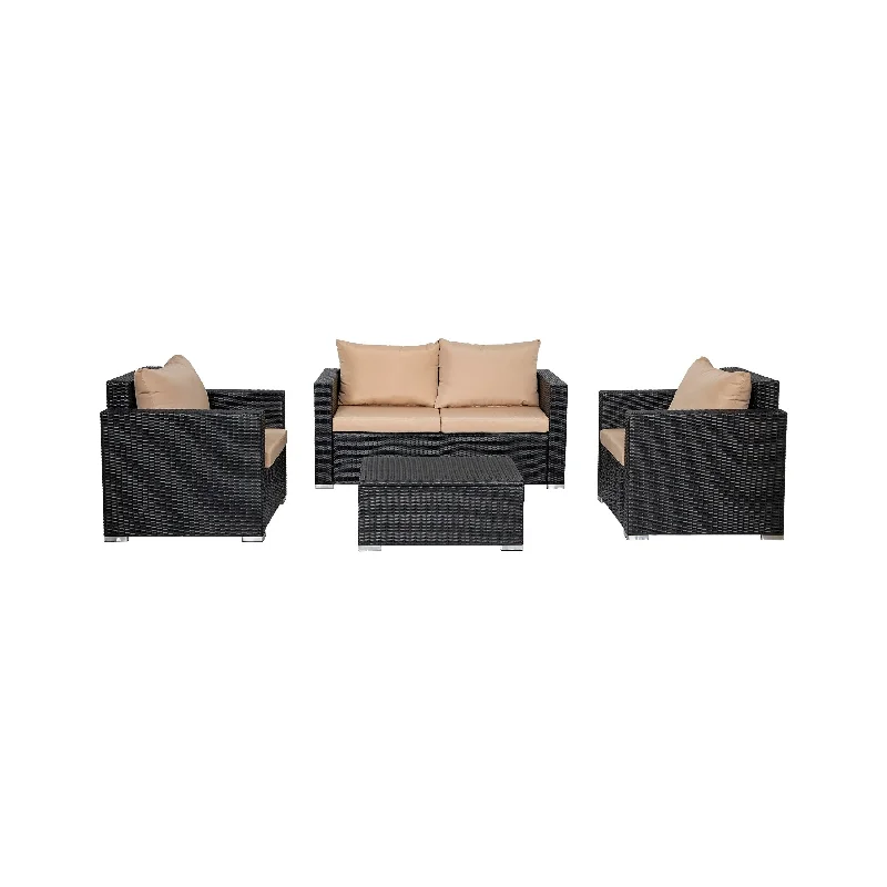 Landon 4-piece Wicker Outdoor Patio Furniture Set with Cushions