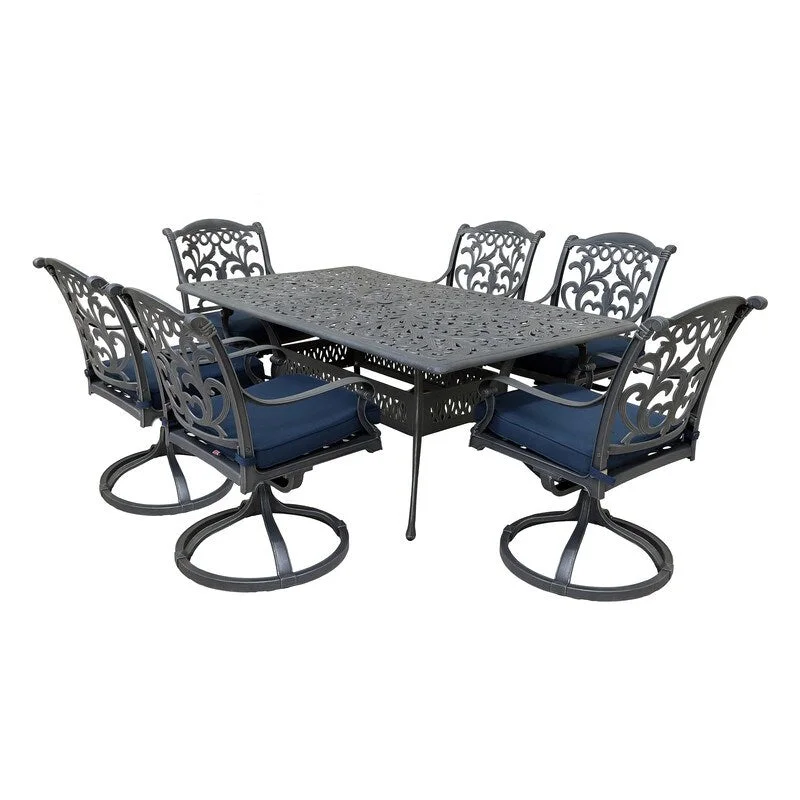 Marina Melbourne 6 Piece Outdoor Aluminum Dining Set with Cushions