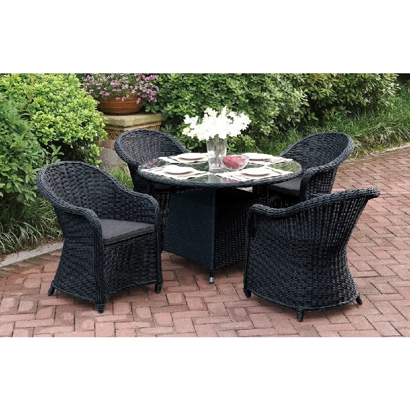 Masden Solid Resin/Wicker/Aluminum 5-piece Dining Set with Cushions