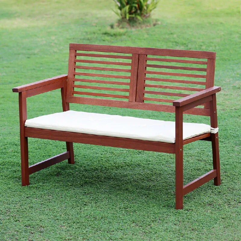 Ormond Hardwood Outdoor Bench with Cushion by Havenside Home