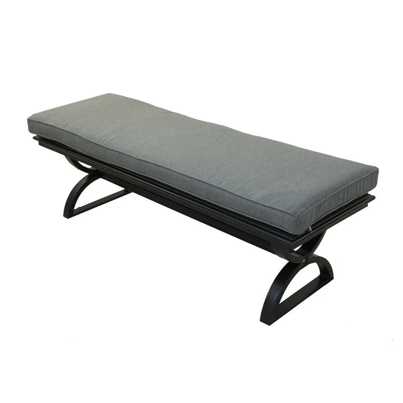 Outdoor Aluminum Bench with Cushion