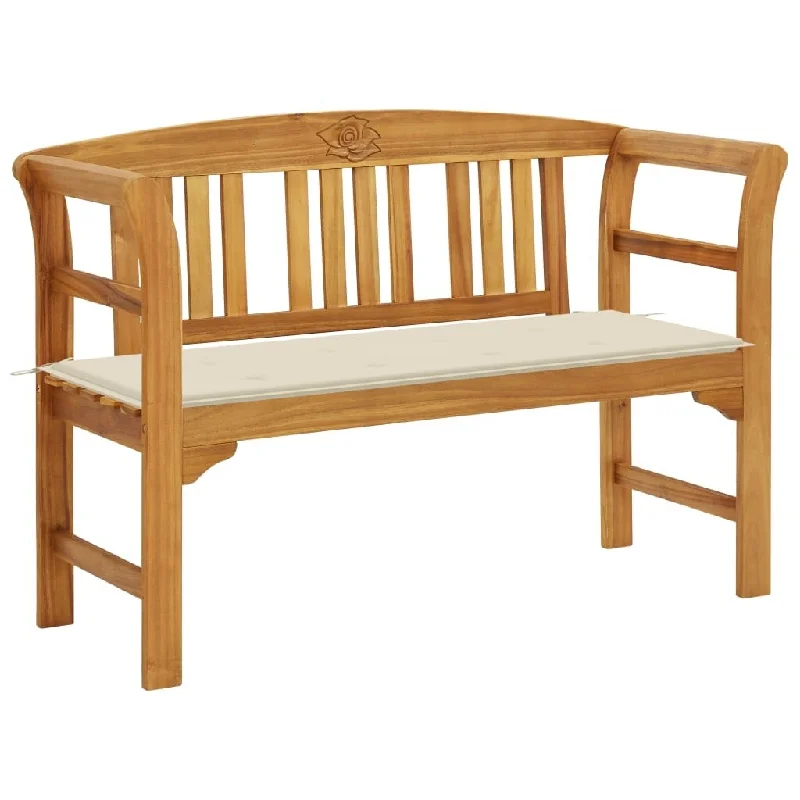 Patio Bench with Cushion 47.2" Solid Acacia Wood