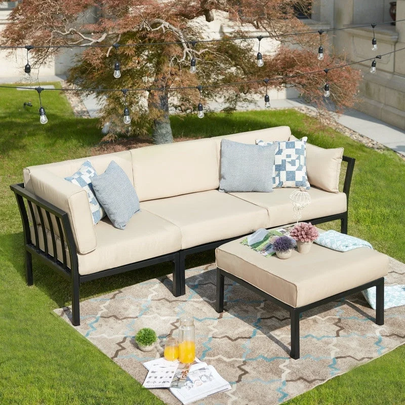 PATIO FESTIVAL 4-Piece Outdoor Sofa Seating Group with Cushions