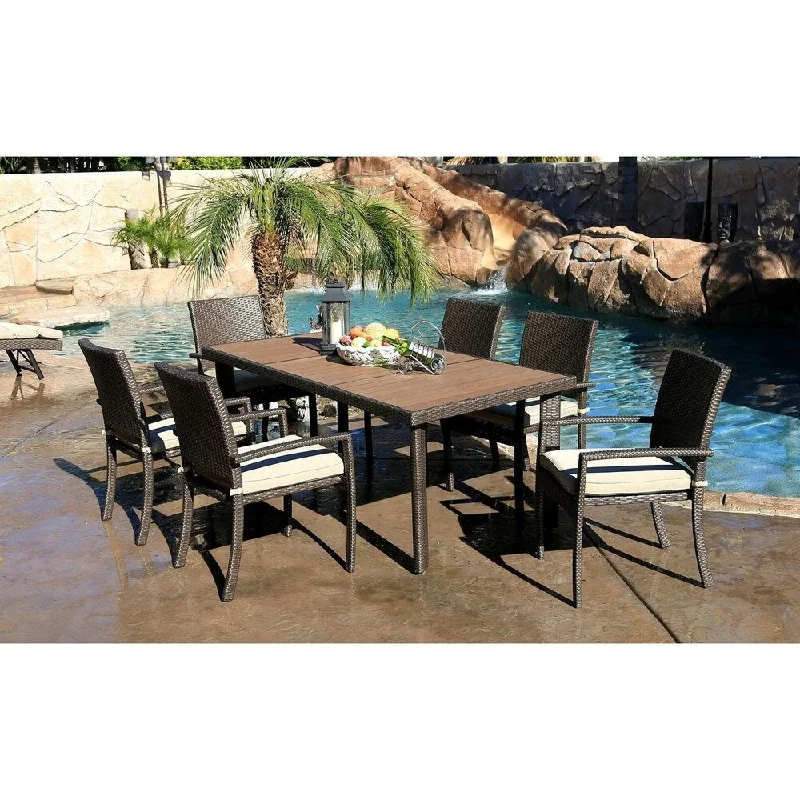 South Beach 7 Piece Arm Dining Set with Cushion