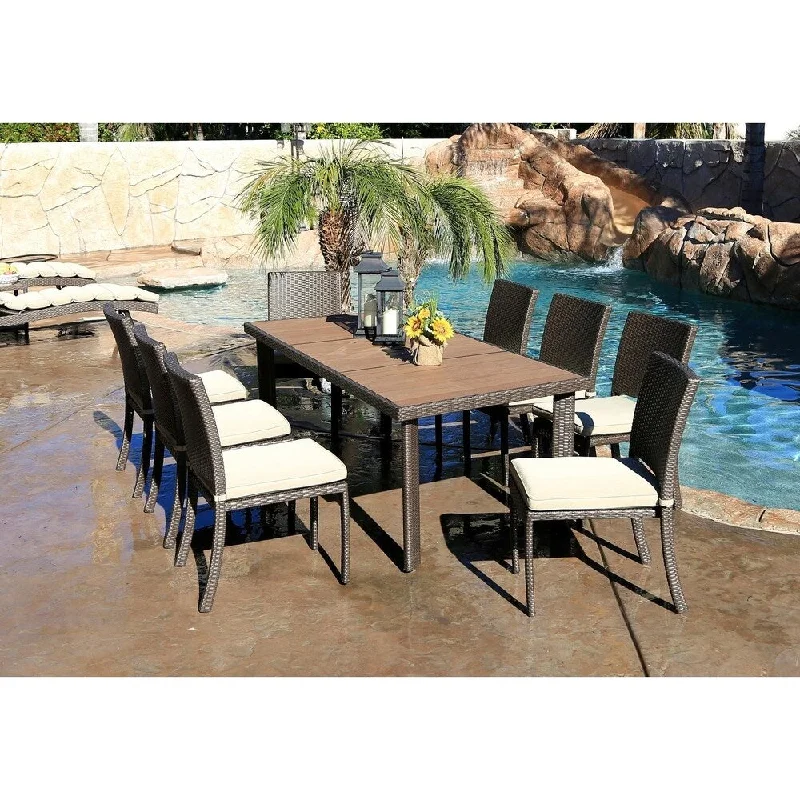 South Beach 9 Piece Armless Dining Set with Cushion