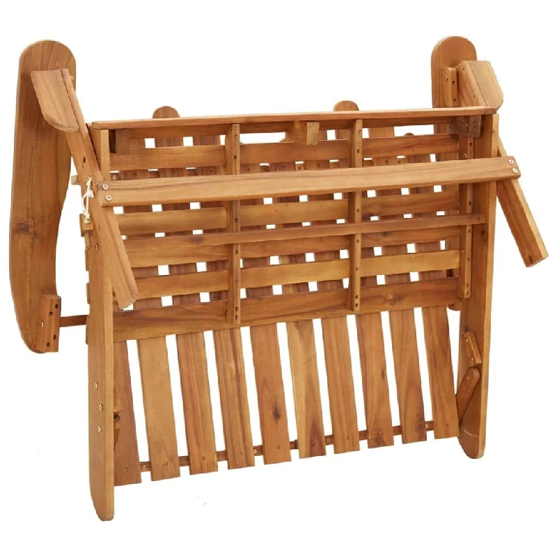 vidaXL Adirondack Patio Bench with Cushions 49.6" Solid Wood Acacia - 49.6" x 33.1" x 35.4"