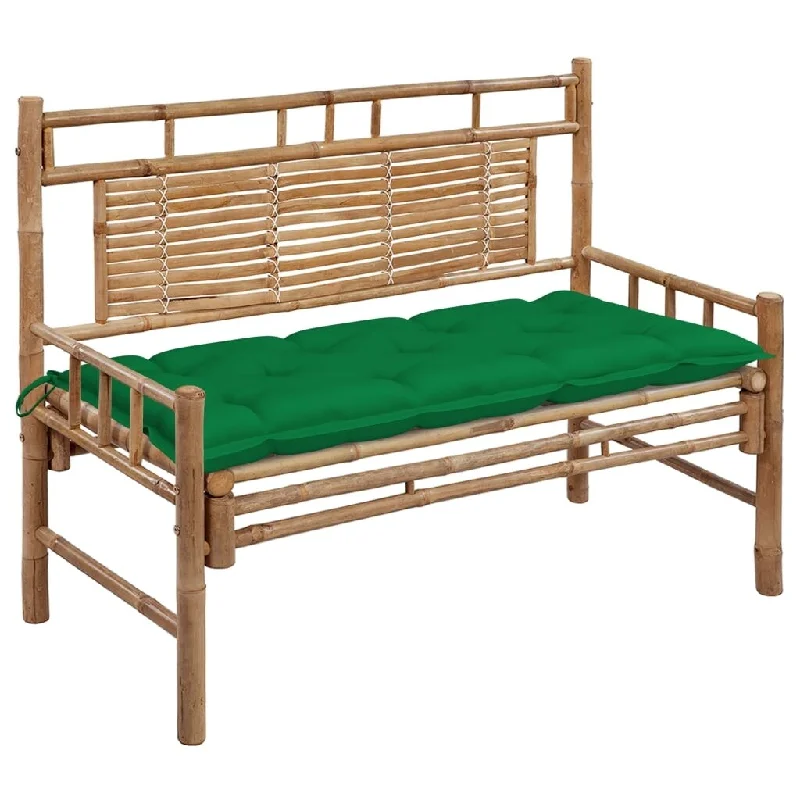 vidaXL Patio Bench with Cushion 47.2" Bamboo