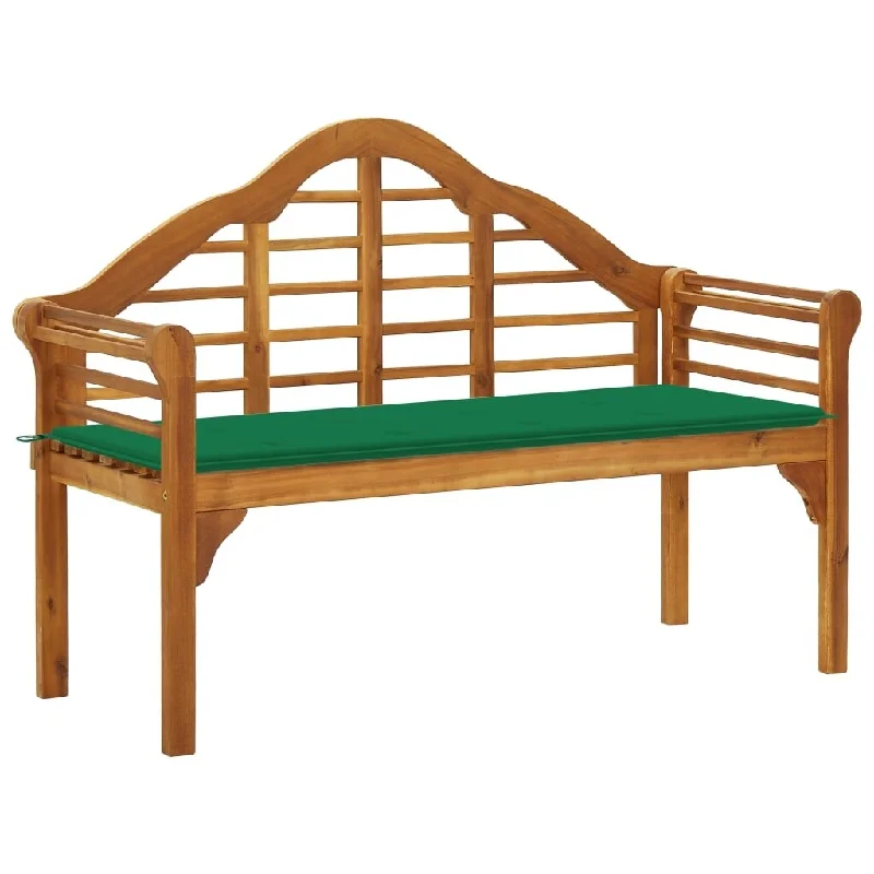 vidaXL Patio Queen Bench with Cushion 53.1" Solid Acacia Wood