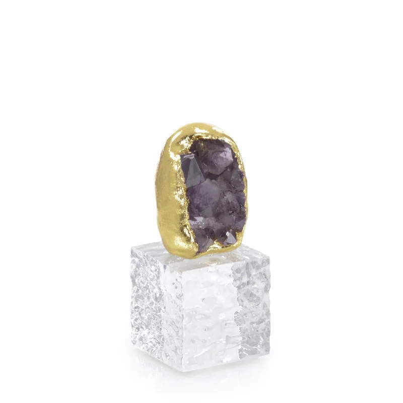 Amethyst Cluster and Gold-Leaf Sculpture II JRA-13155