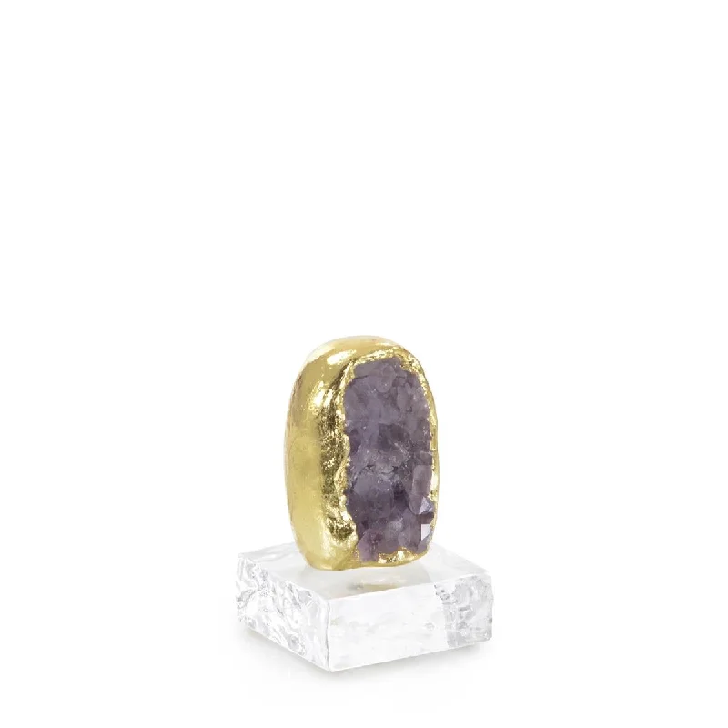 Amethyst Cluster and Gold-Leaf Sculpture III JRA-13156