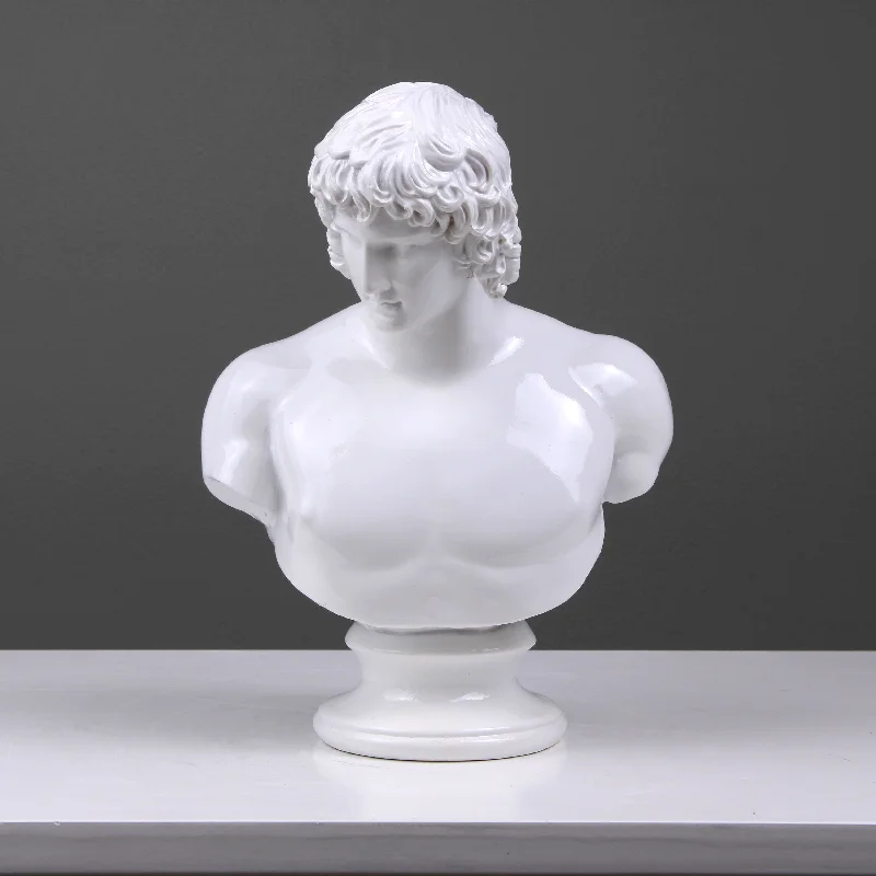 Antinous Bust Statue (White Resin Sculpture)