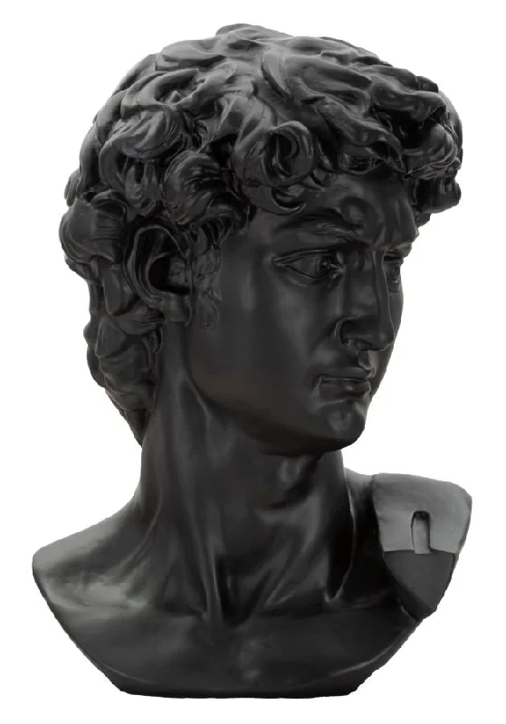 Black David Head Statue ( Resin Sculpture by Michelangelo)