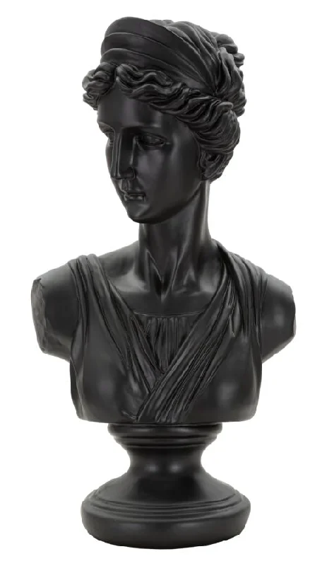 Black Diana Bust Statue (Resin Sculpture)