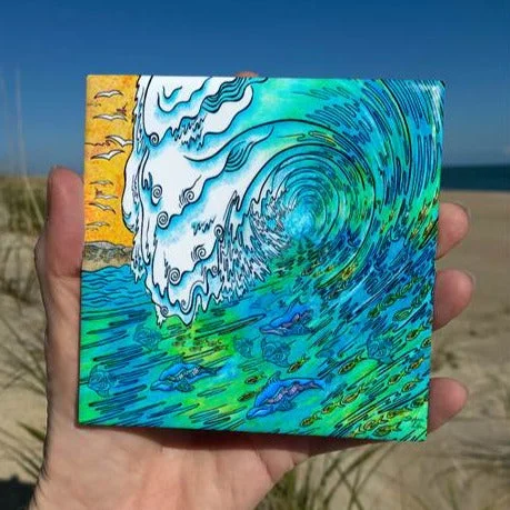 Ceramic Tile - Green Wave - 4" x 4" - SKD