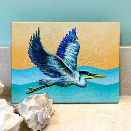 Ceramic Tile - Heron in Flight - 8" x 10" - SKD