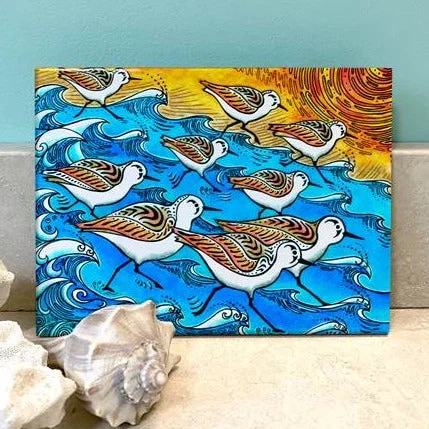 Ceramic Tile - Sanderling Dance - 6" x 8" - SKD