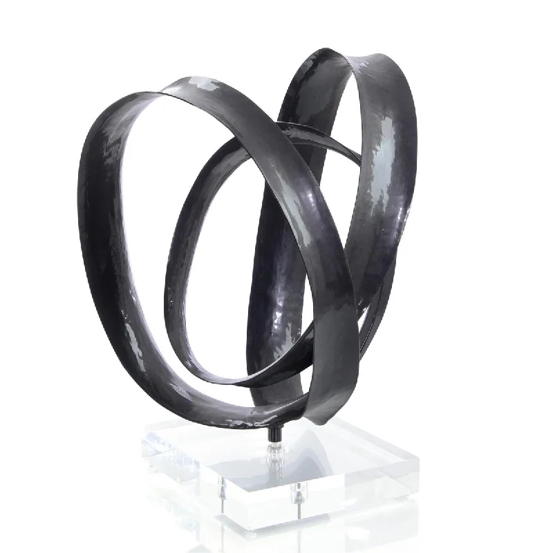 Coil Sculpture on Acrylic, Black