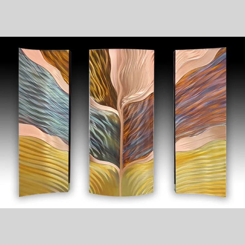 Copper Wall Art - Tree of Life - Y - Triptych - 26" x 36"