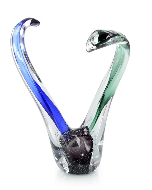 Swirls of Color Glass Sculpture I – Handblown Art Glass with Vibrant Abstract Design