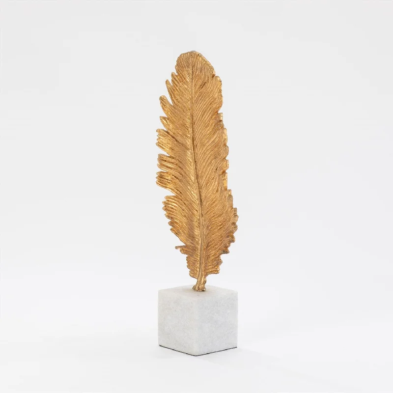 FEATHER QUILL SCULPTURE-GOLD