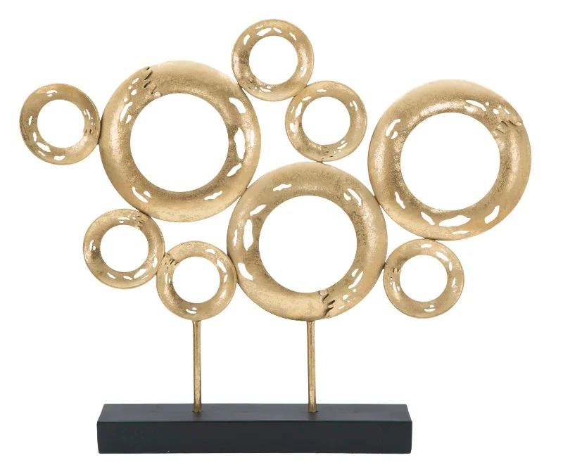 Geometric Golden Circles Decor Sculpture