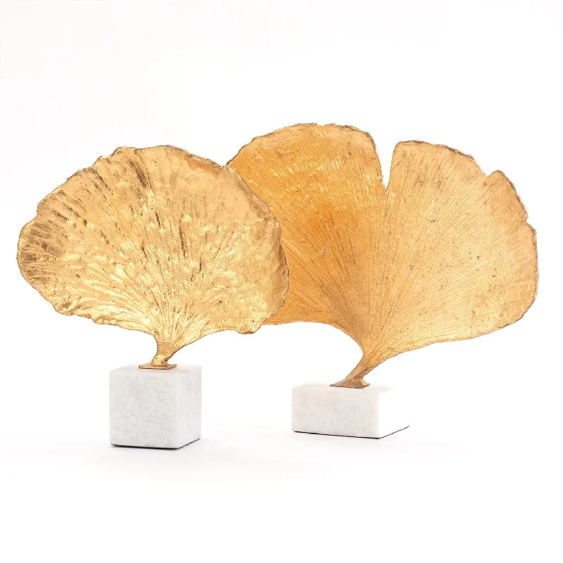 GINKGO LEAF SCULPTURE-GOLD FINISH