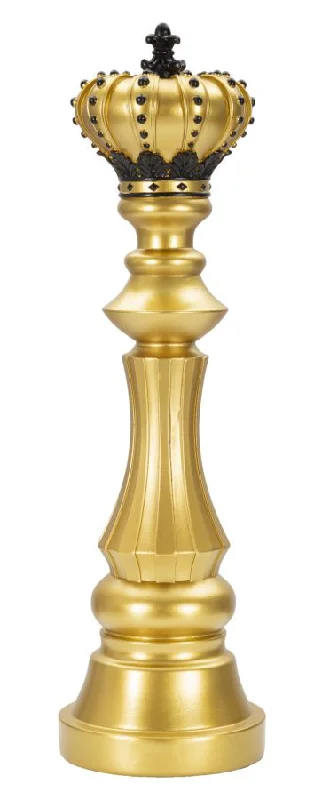 Gold & Black King Chess Piece (Modern Sculpture)