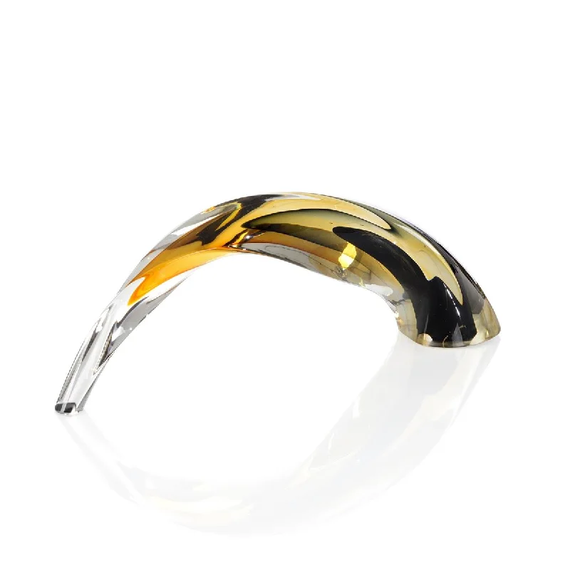 Handblown Black and Amber Arch Sculpture II JRA-14299