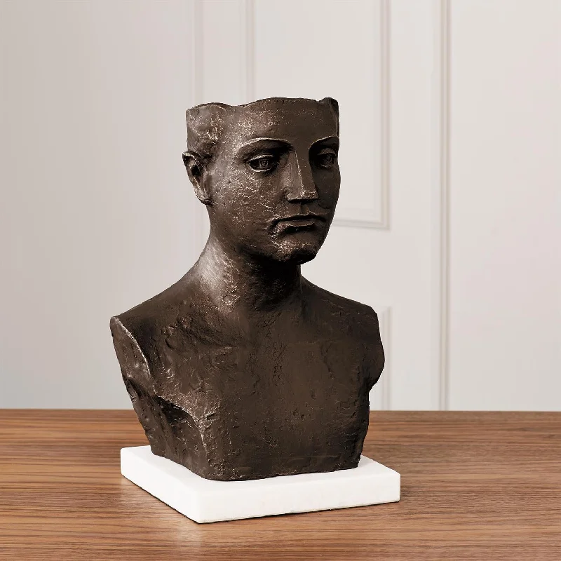 HEAD SCULPTURE-CAST IRON