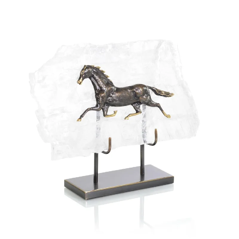 Horse in Selenite Sculpture II JRA-14313