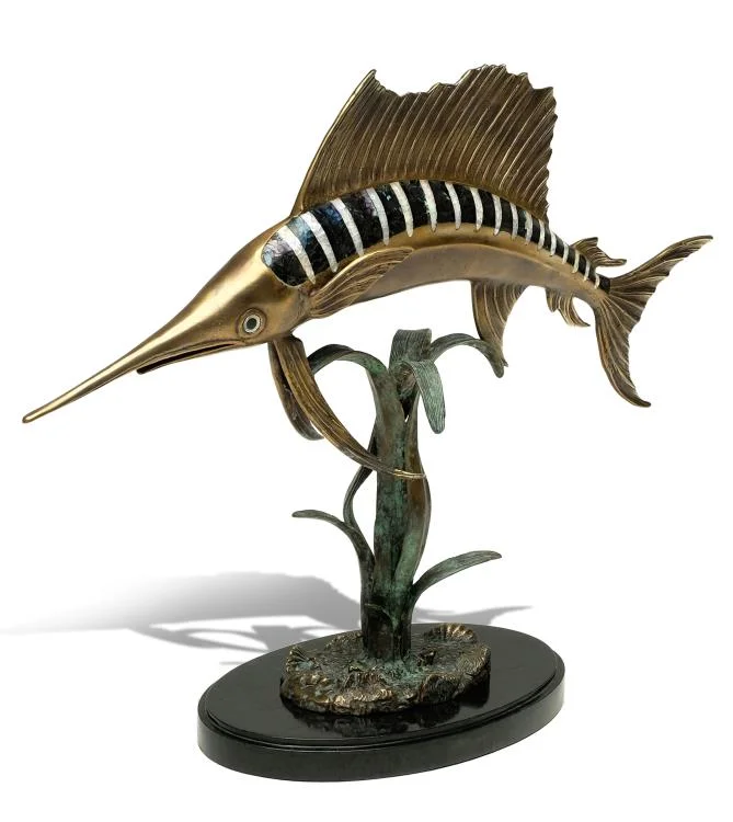 Maitland Smith 89-1808 - Mighty Sailfish Sculpture (SH41-082616)