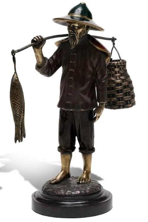 Maitland Smith 89-1810 - Chinese Fisherman Sculpture (SH41-090216)