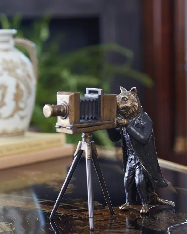 Maitland Smith 89-1816 - Feline Fotography Sculpture