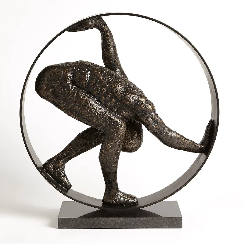 MAN IN CIRCLE SCULPTURE-BRONZE