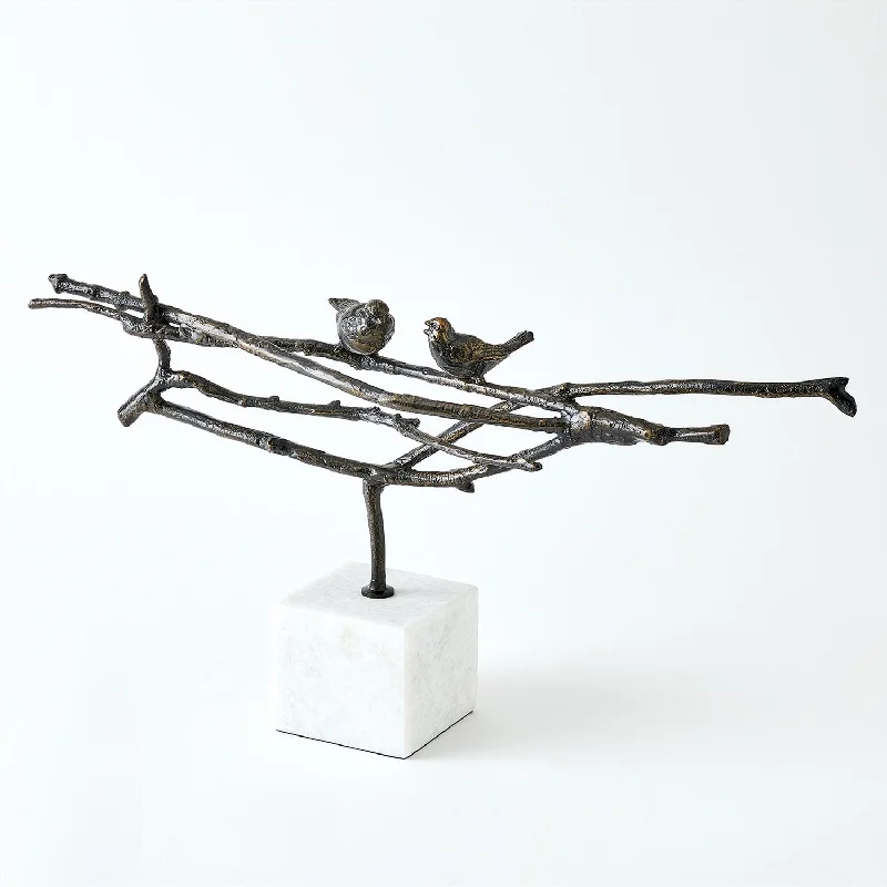 NESTING BIRDS SCULPTURE-BRONZE