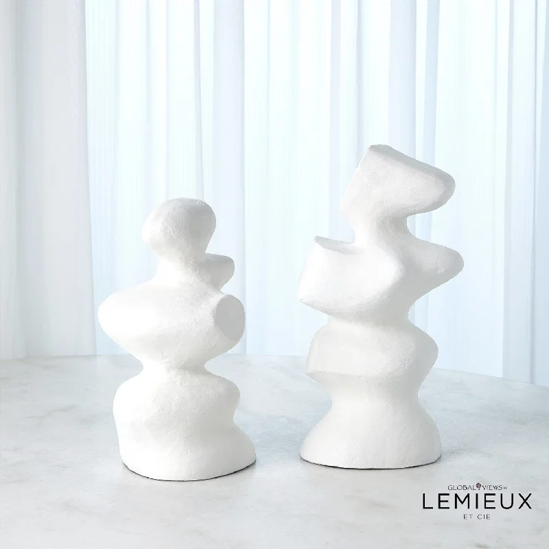 S/2 MOUREN SCULPTURES-WHITE