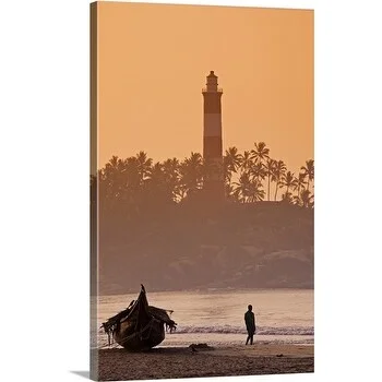 Anders Blomqvist Premium Thick-Wrap Canvas entitled Boat Moored on a Beach, Kovalam, India