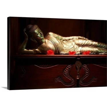 Andrew Brownbill Premium Thick-Wrap Canvas entitled Gold Sculpture, Ubud, Bali, Indonesia