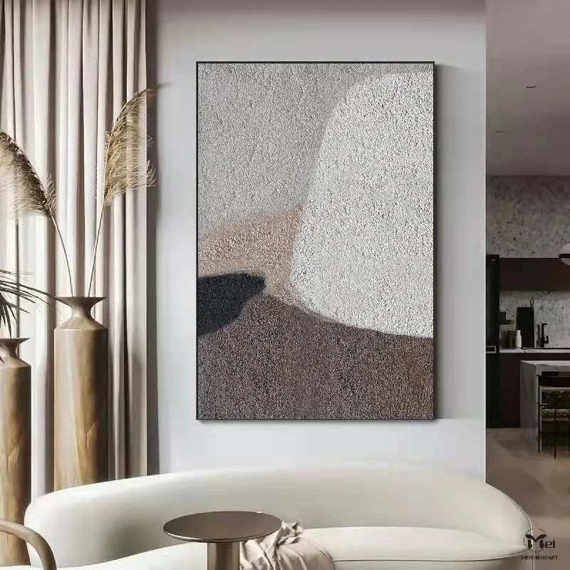 Beige Brown Abstract Painting On Canvas Living Room Art Ap109