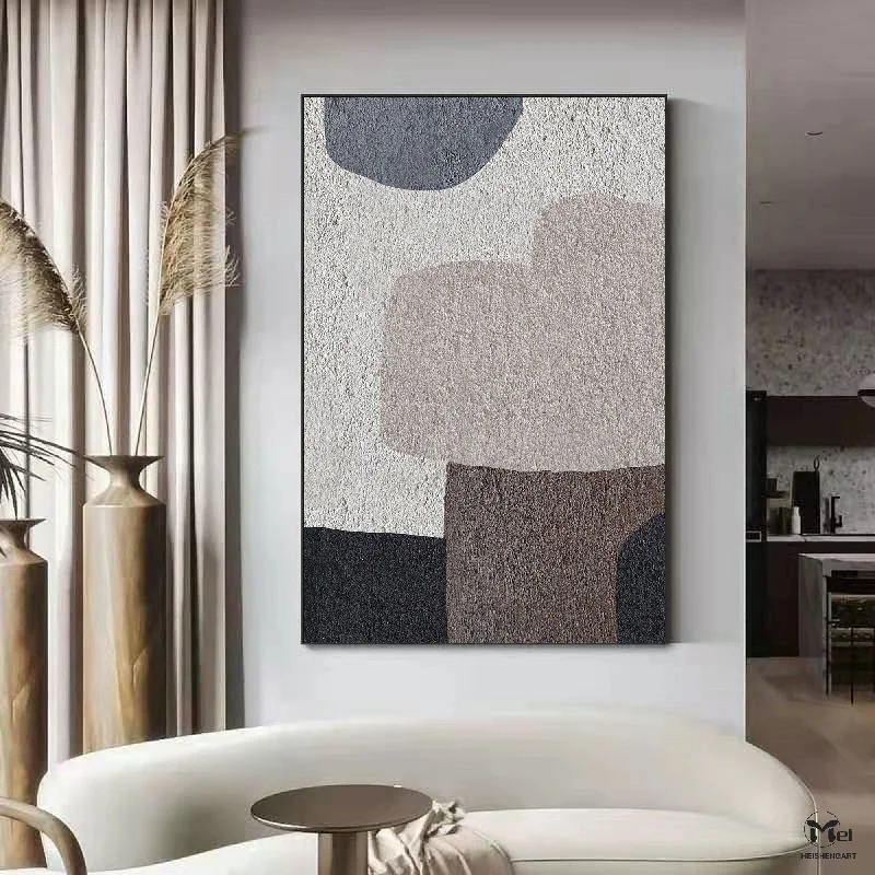 Beige Gray Minimalist Abstract Painting Living Room Nordic Painting Ap111