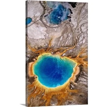 Holger Leue Premium Thick-Wrap Canvas entitled Aerial view Geyser, Yellowstone National Park, Wyoming