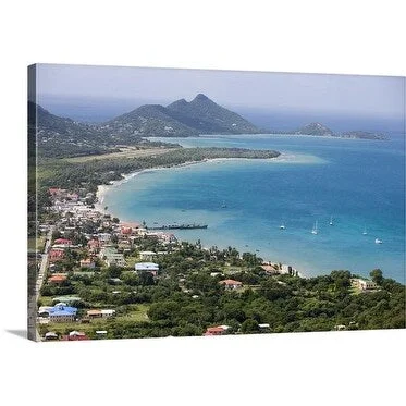 Holger Leue Premium Thick-Wrap Canvas entitled Aerial view of Carriacou and Petit Martinique, Grenada, Caribbean