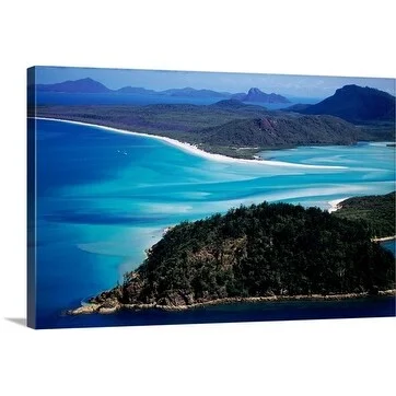 Holger Leue Premium Thick-Wrap Canvas entitled Aerial view of Whitsunday Island, Queensland, Australia